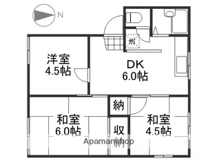 ニュー荒井荘B棟【1階】の間取り