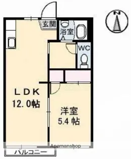 パークハイツ A棟【2階】の間取り