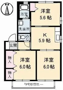 シャーメゾン ジョリー・オー Ⅱ番館【2階】の間取り