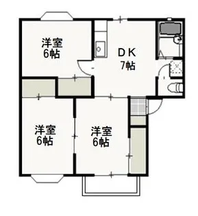 サンライズ平野 A【1階】の間取り