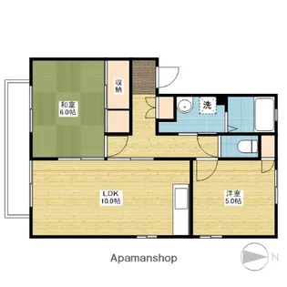 イスタナイマオカB【B202号室】の間取り