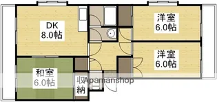 ビューハイム南輝【303号室】の間取り