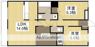 ローズハイツ竜操【3階】の間取り