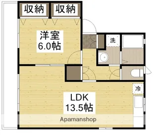 ラッキータウン庭瀬E【101号室】の間取り