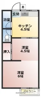 リバティアパート【2階】の間取り