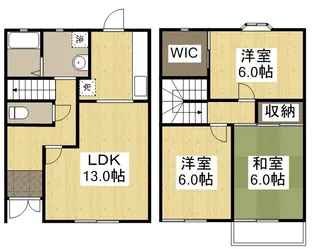 岡山県岡山市南区妹尾【テラスハウス】の間取り
