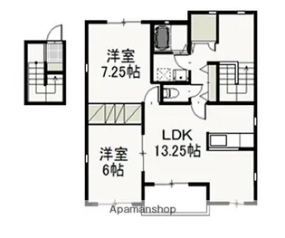 ヴィラ・ド・フルールD【2階】の間取り