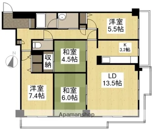 ファミールタワープラザ岡山イーストタワー【21階】の間取り