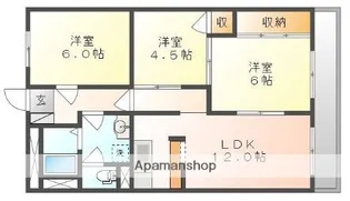 サンハイツ奥田【405号室】の間取り