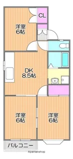 アーバン・ハイツ松新Ⅰ B棟【2階】の間取り