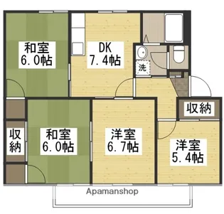 サンハイツ A棟【202号室】の間取り