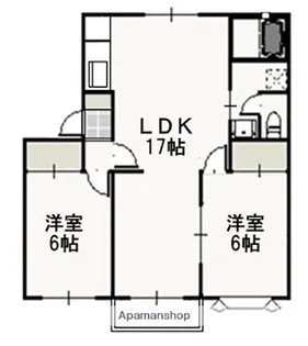 クレセント松新【2階】の間取り