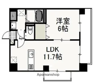 エルベ瓦町【6階】の間取り