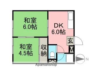 グリーンコーポ【102号室】の間取り
