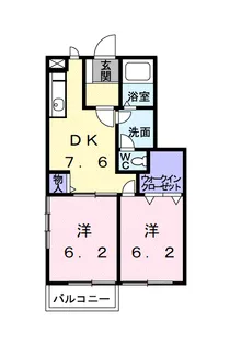 2DKの間取り画像