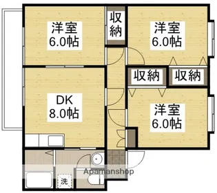 ピュアハイツ北方Ⅱ【2階】の間取り