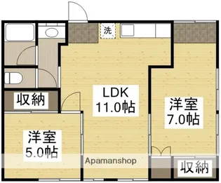 TSUSHIMA HIGASHI APARTMENT【100号室】の間取り