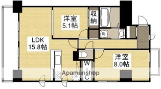 リッチ・クレールマンション【6階】の間取り