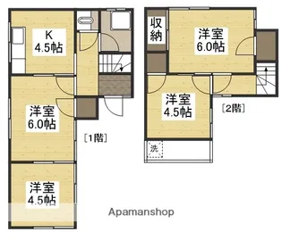 岡山県岡山市北区十日市中町【一戸建】の間取り