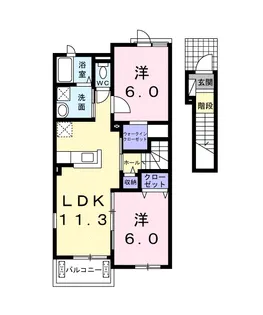 フリシュ輝【2階】の間取り
