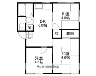 ニュー荒井荘C棟【202号室】の間取り