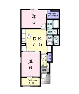 サンリットB【1階】の間取り
