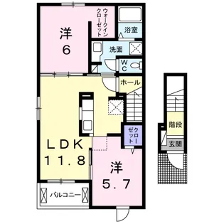ソレイユ松崎 A【2階】の間取り