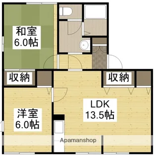 グリーンコーポA【1階】の間取り