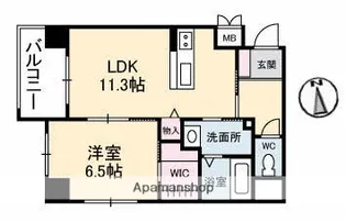 ヴィオーラ中山下【6階】の間取り