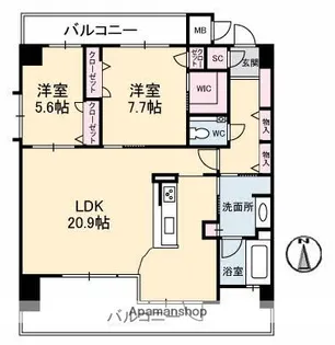 プレミア ステーション 西口【9階】の間取り