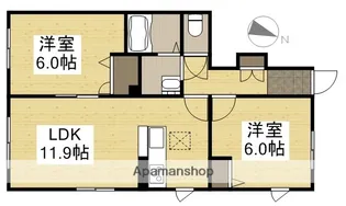 ラ・ヴィータ尾上【1階】の間取り