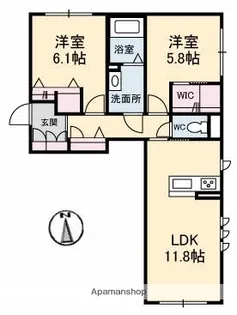 ブルーム津島福居【1階】の間取り