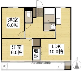 ラ・ルーチェ芳泉【1B号室】の間取り