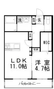 ベルフールB【1階】の間取り