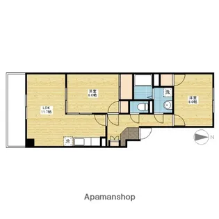 エクセル原尾島【1階】の間取り