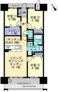 アルファステイツ表町【9階】の間取り