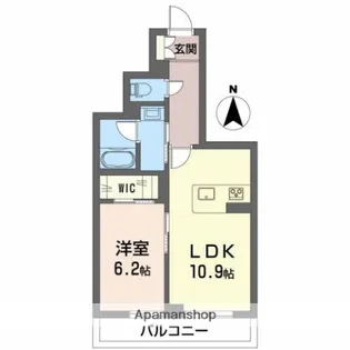ベレオガーデンズ北方Ⅱ【2階】の間取り