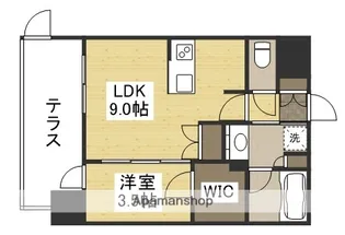 ルミナス磨屋町【101号室】の間取り