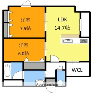 ベンハウス西川緑道公園【6階】の間取り