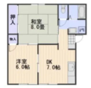 コーポラス横井B棟【1階】の間取り
