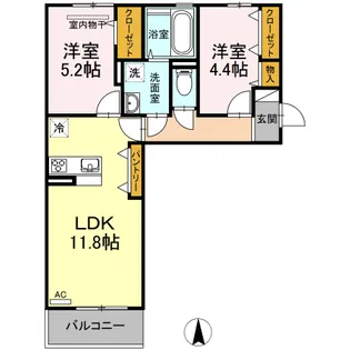 レクレルール【2階】の間取り