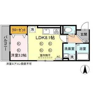 プリエールSAYA【1階】の間取り