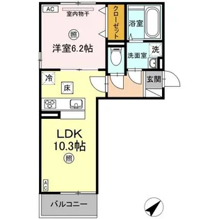 ヴィクトワール【1階】の間取り