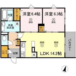 SHALLOW GARDEN A棟【3階】の間取り