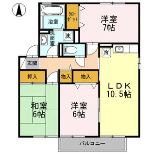 リヴェール A棟【2階】の間取り