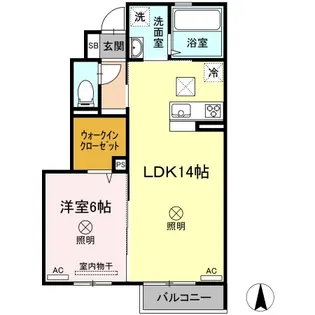 グラシア【1階】の間取り