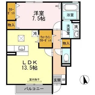 モダンコート鳴下 A棟【1階】の間取り
