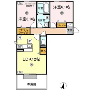 ディア・ベルジュⅠ【1階】の間取り