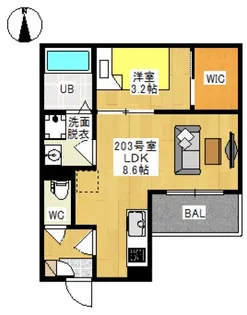 REGALEST 神田町Ⅳ(レガリスト カンダチョウフォー)【203号室号室】の間取り