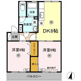 レコルト福田I【2階】の間取り
